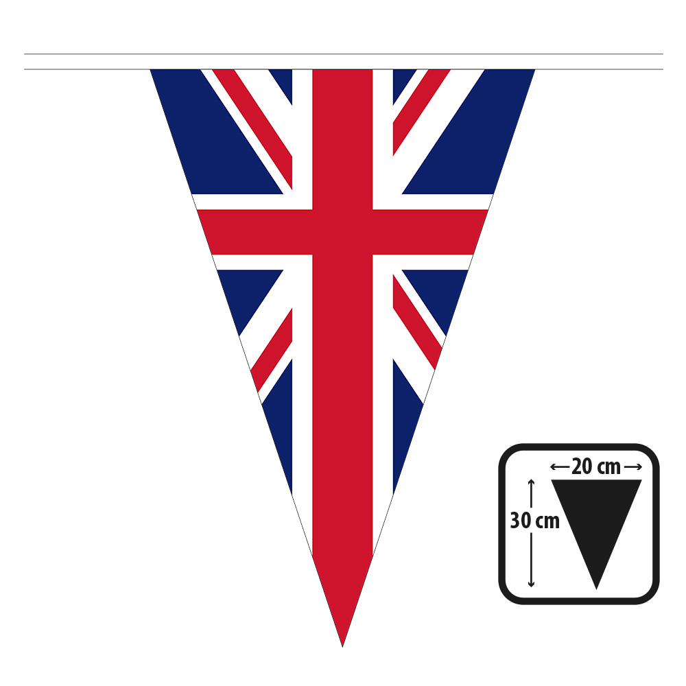 PE vlaggenlijn Union Jack (30 x 20 cm)(10 m)
