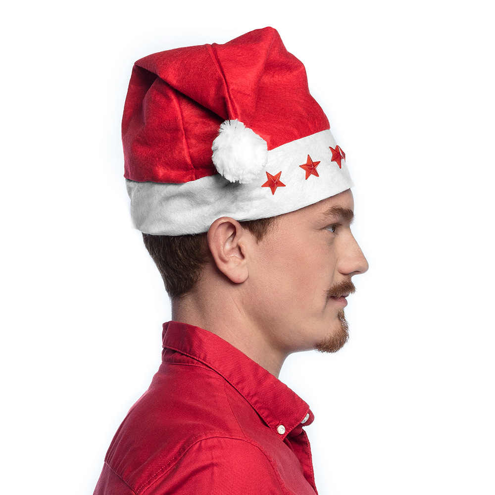 Kerstmuts Sterren rood