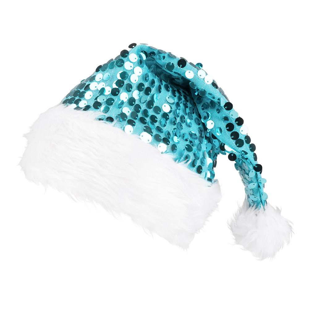 Kerstmuts Pailletten 6 kleuren ass.
