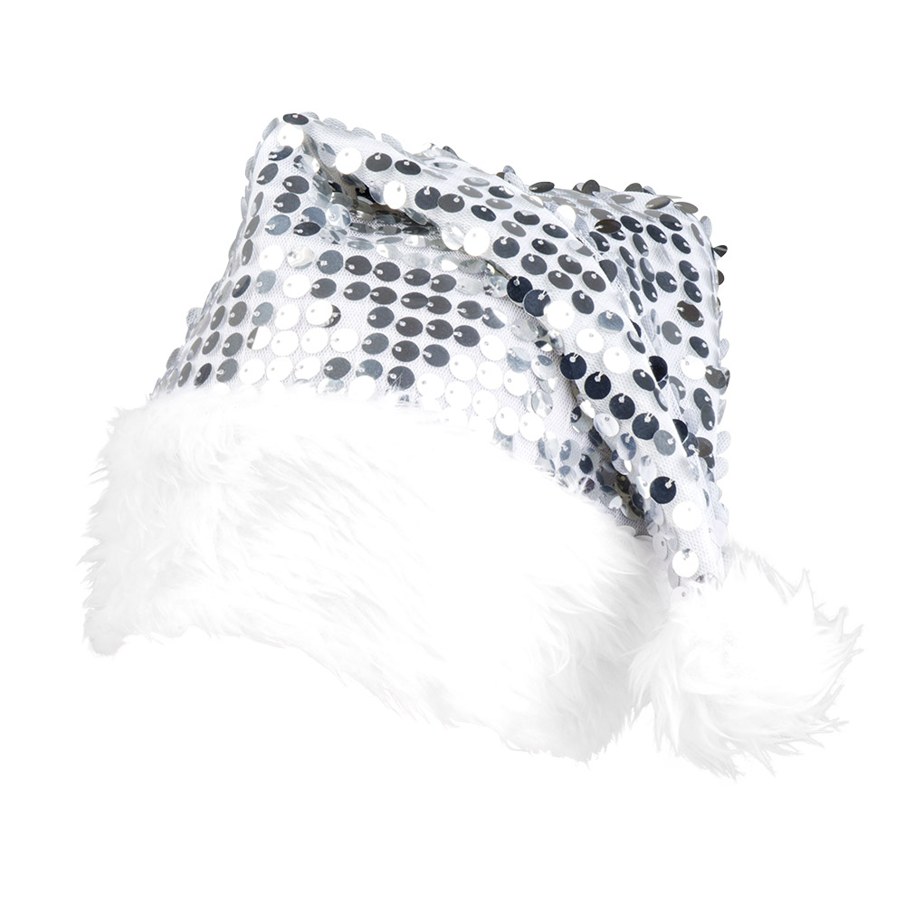 Kerstmuts Pailletten 6 kleuren ass.