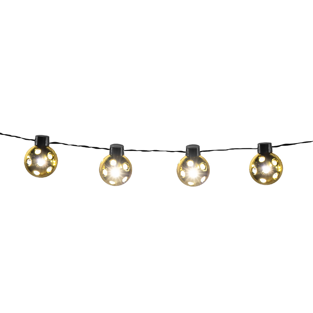 LED lichtsnoer Partybal goud (140 cm, Ø 4.5 cm)