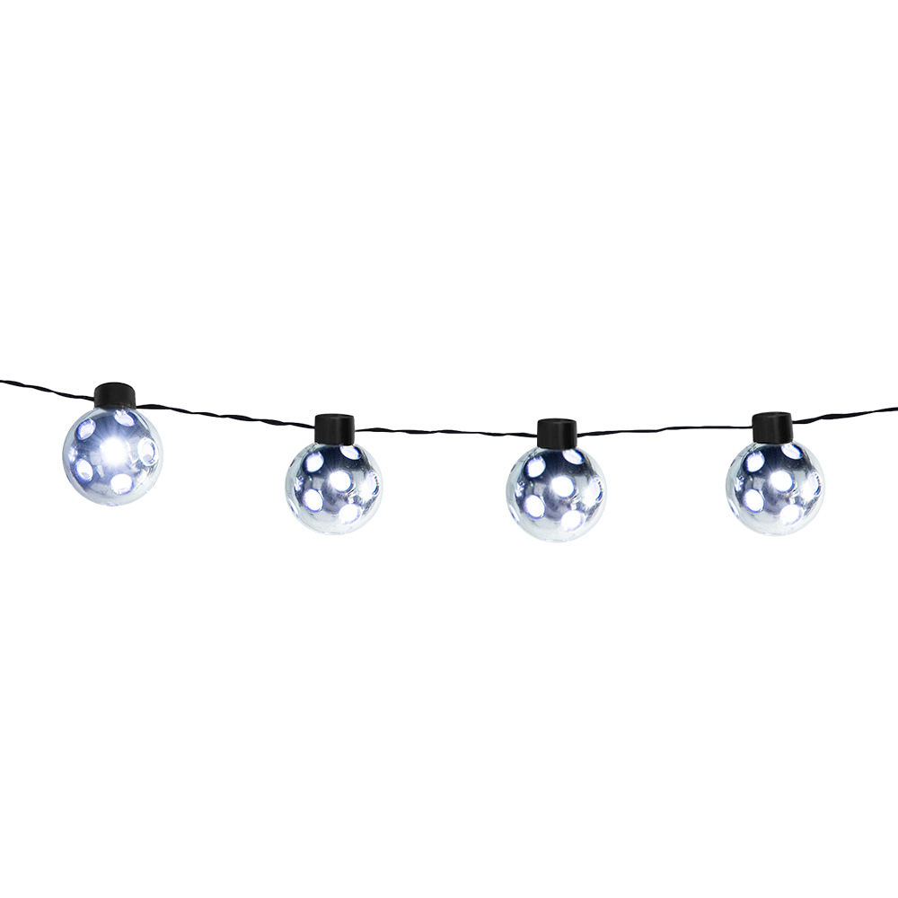 LED lichtsnoer Partybal zilver (140 cm, Ø 4.5 cm)