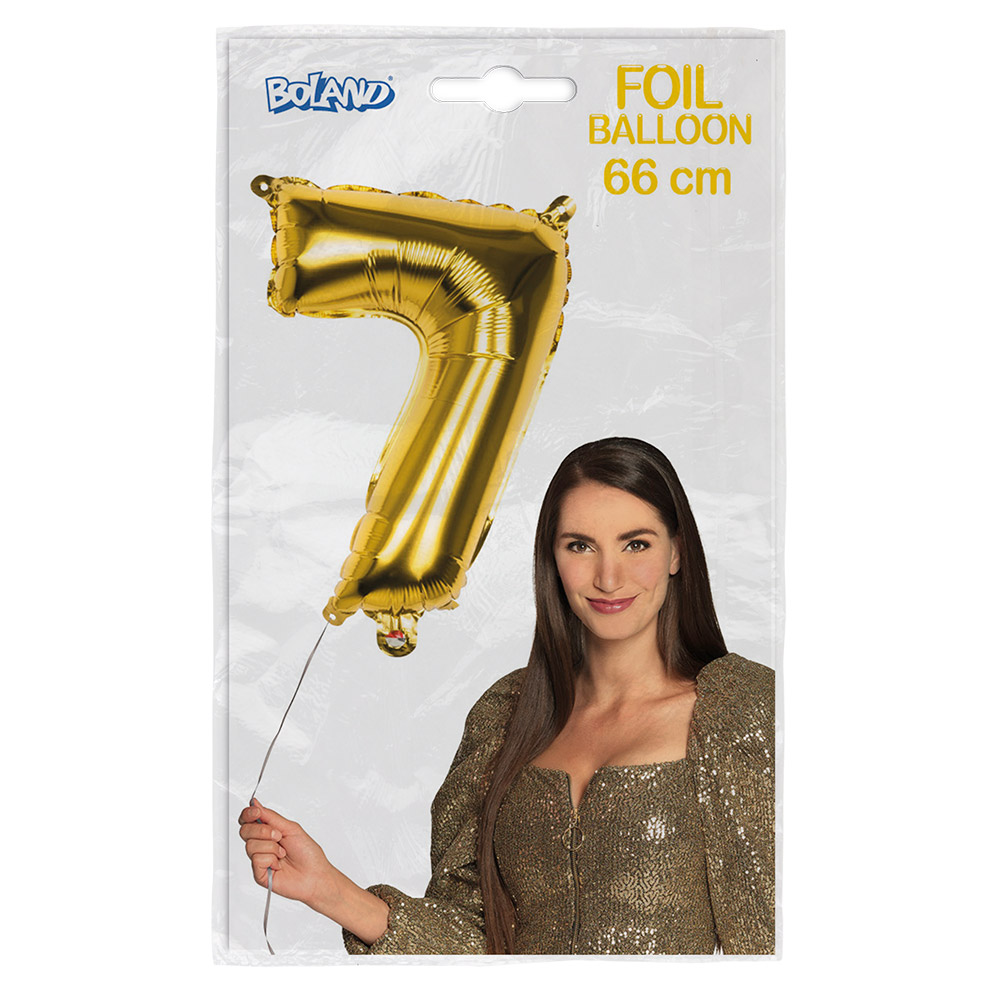 Folieballon '7' goud (66 cm)