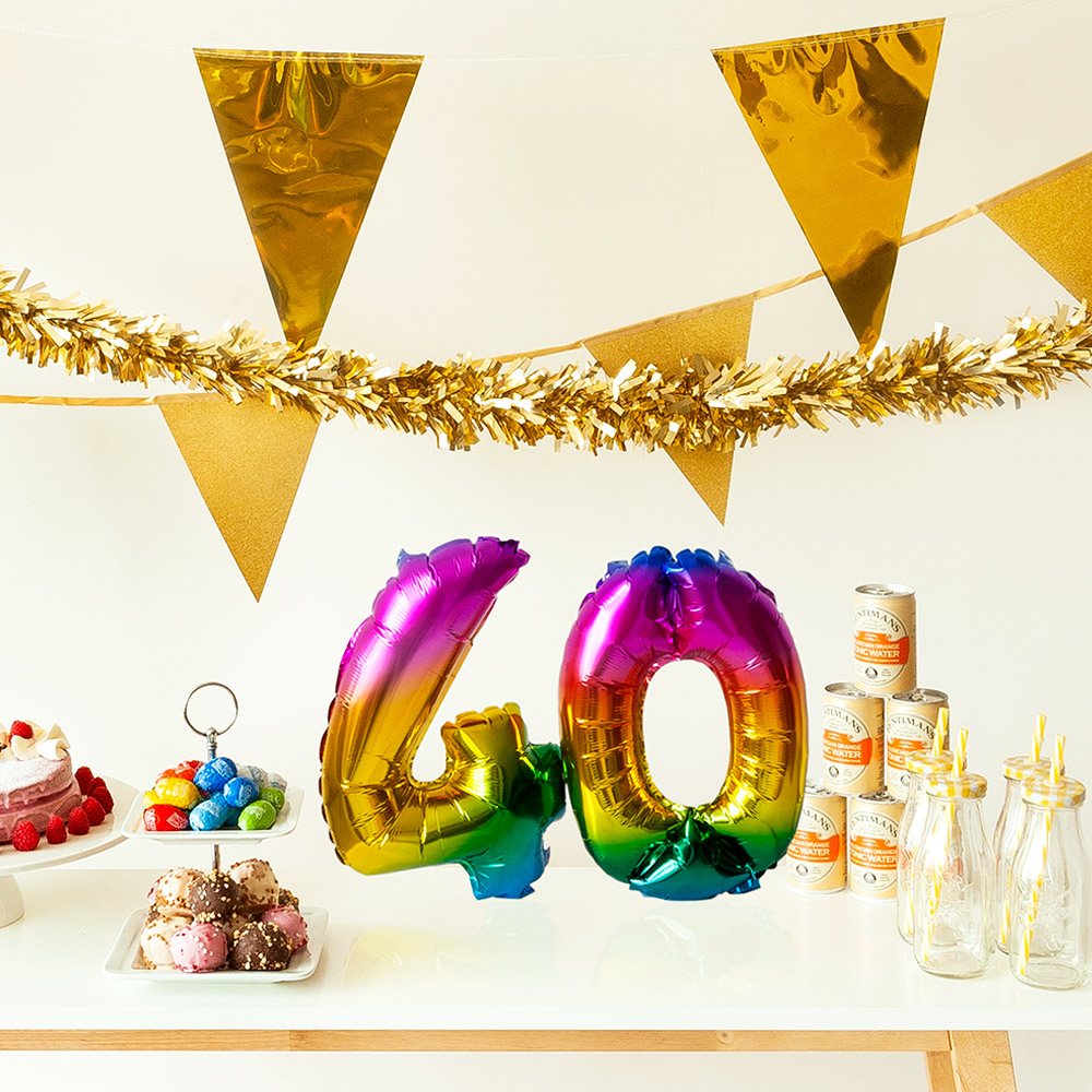 Folieballon '5' regenboog (36 cm)