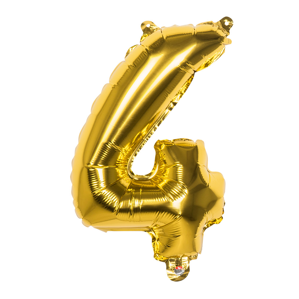 St. Folieballon '4' goud (36 cm)