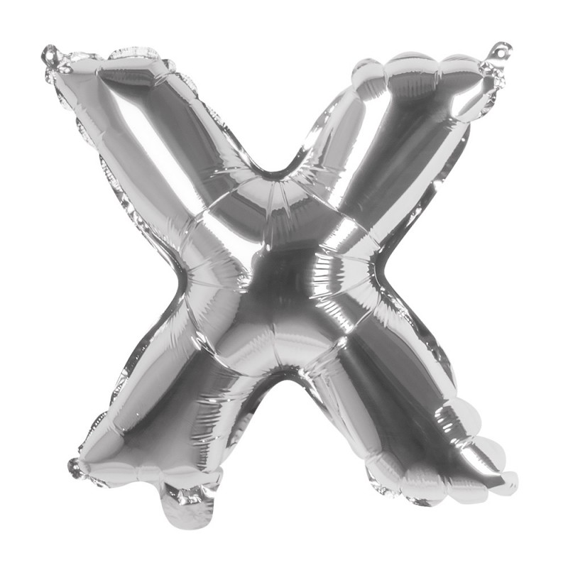 St. Folieballon 'X' zilver (36 cm)