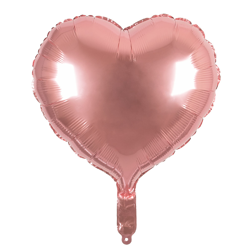 St. Folieballon Hart roségoud (40 x 45 cm)