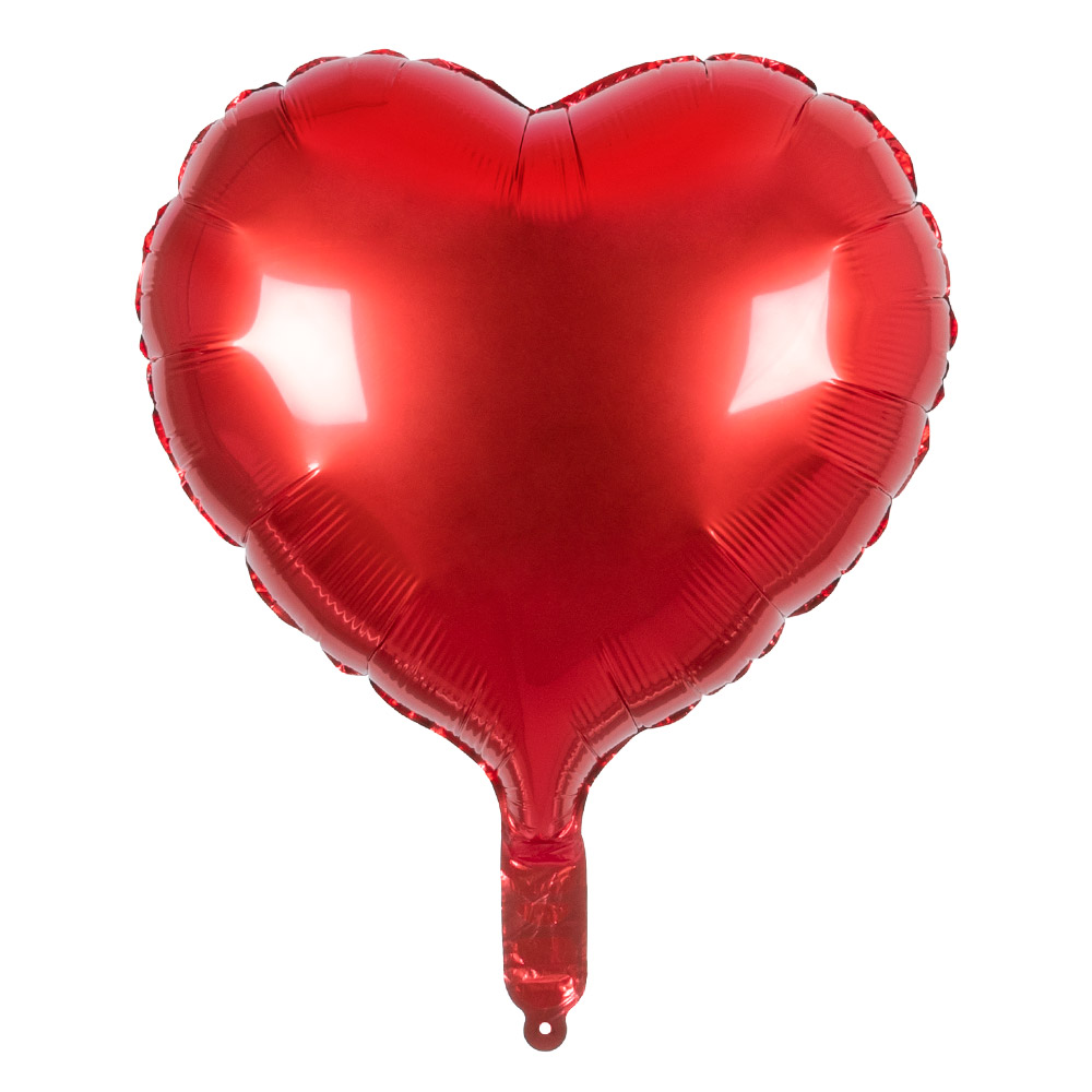 St. Folieballon Hart rood (40 x 45 cm)