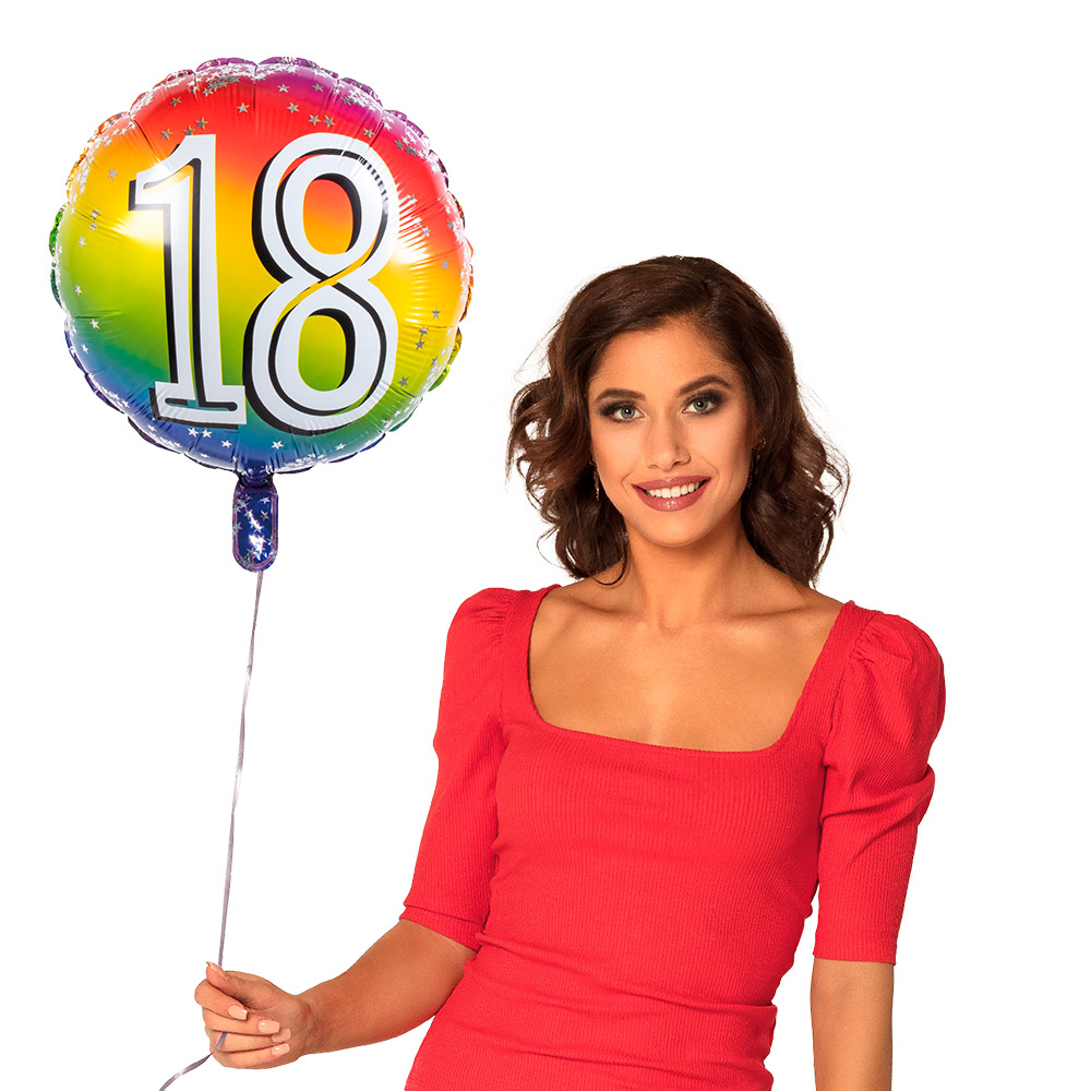 Folieballon '18' (Ø 45 cm)