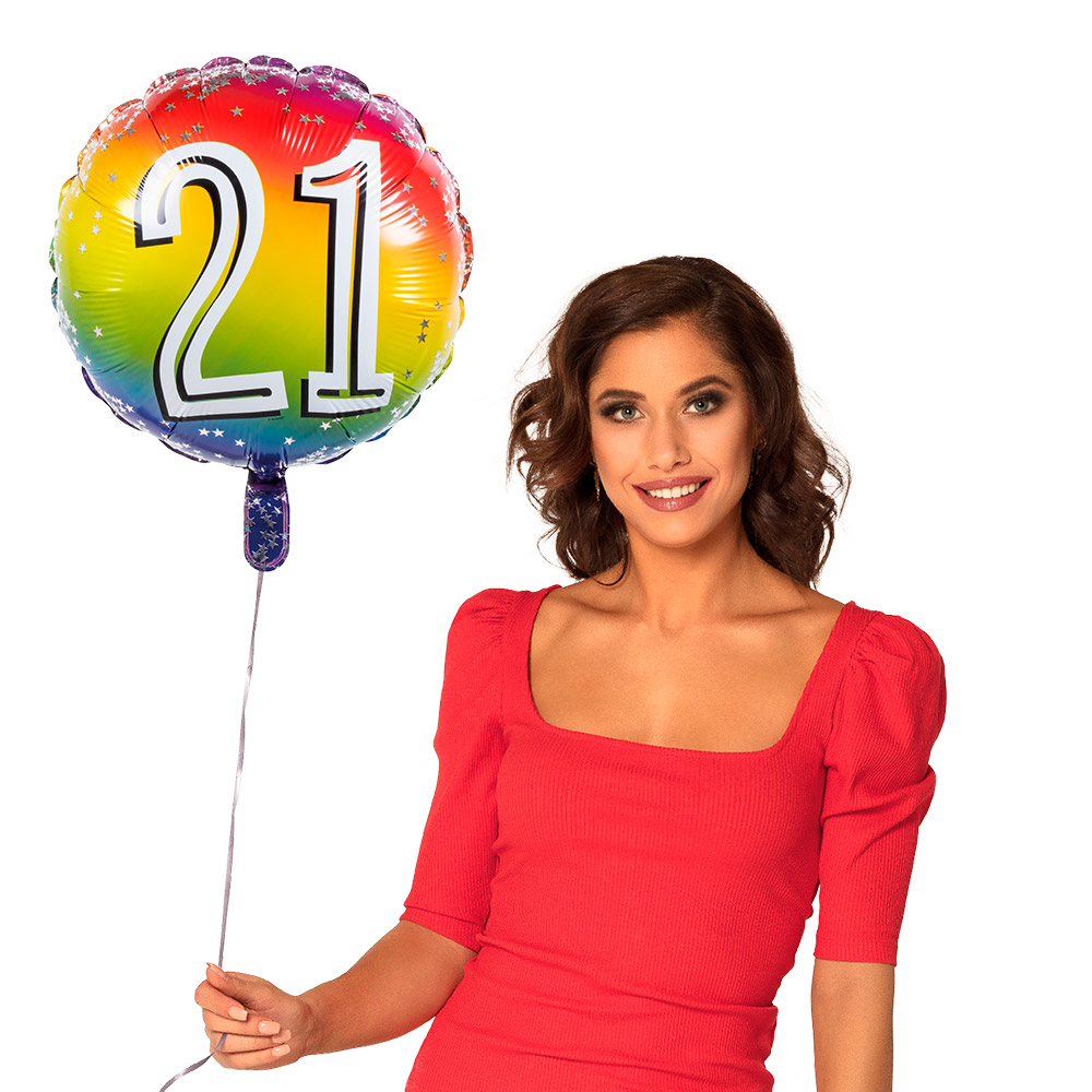 Folieballon '21' (Ø 45 cm)
