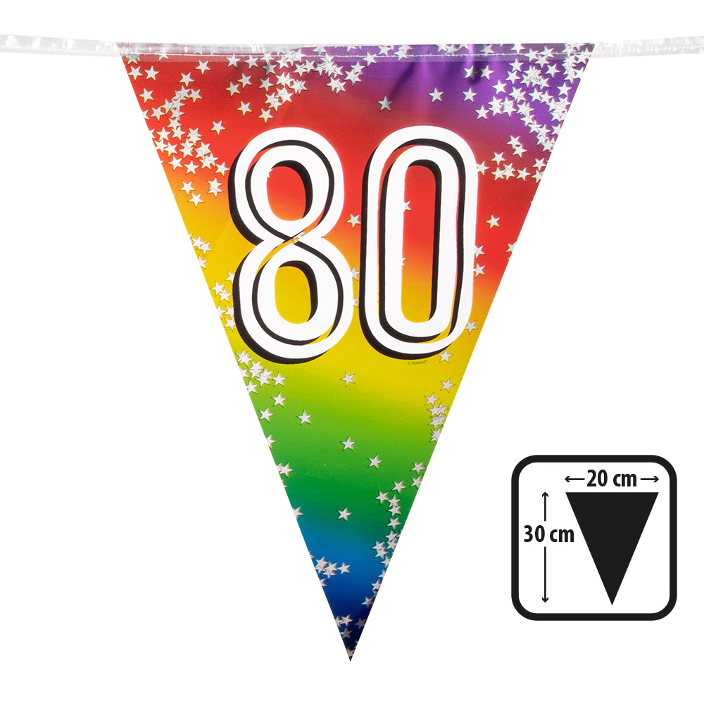 Folievlaggenlijn Rainbow '80' (30 x 20 cm, 6 m)