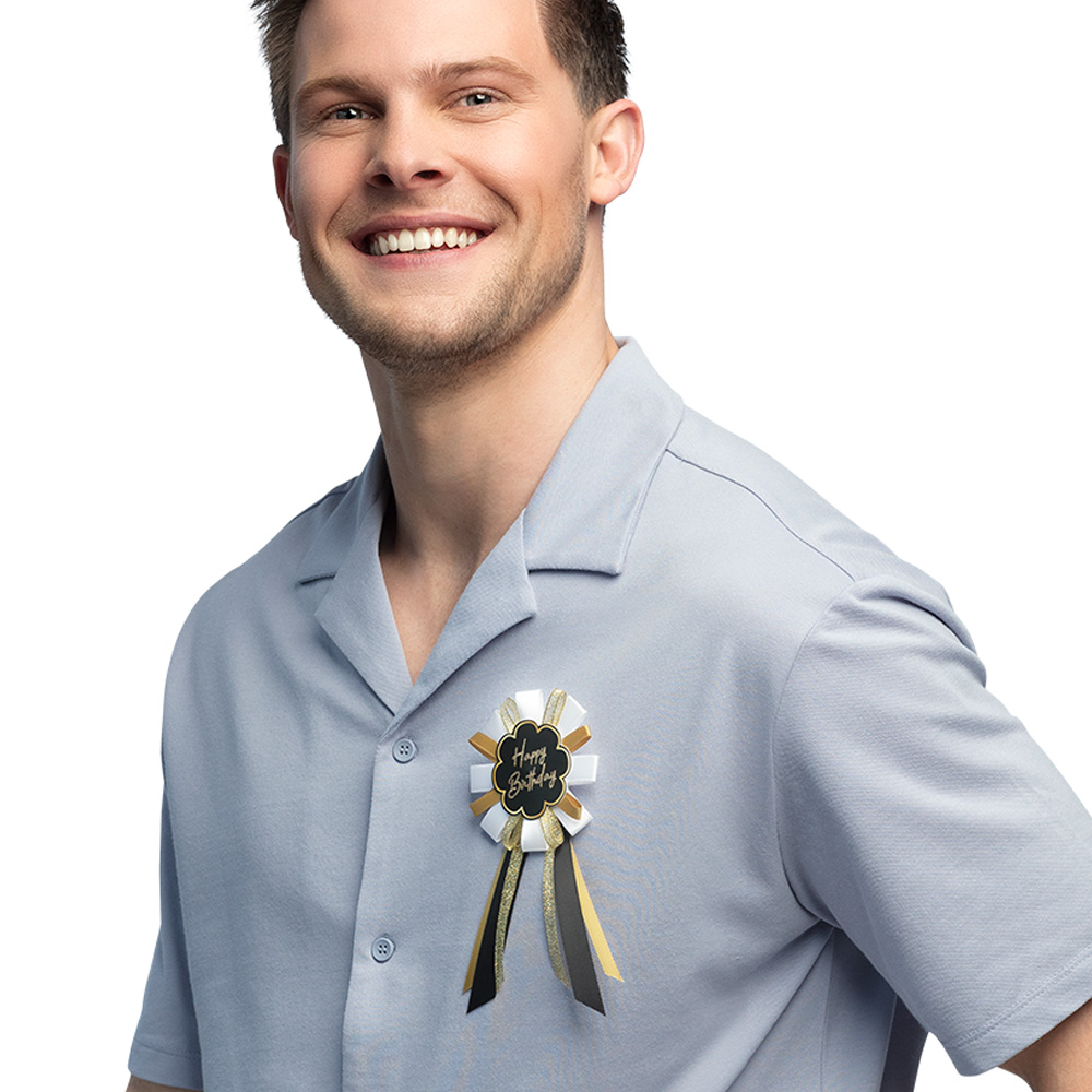 Rozet 'Happy birthday' (16 x 7.5 cm)