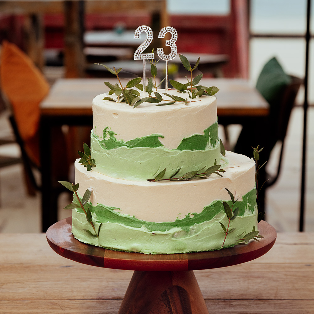 Diamanten taarttopper '2' (10.5 cm)