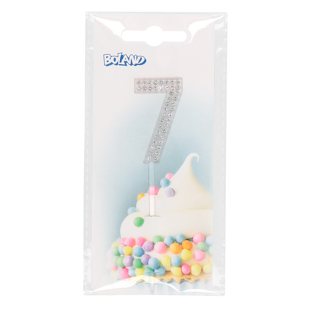 Diamanten taarttopper '7' (10.5 cm)