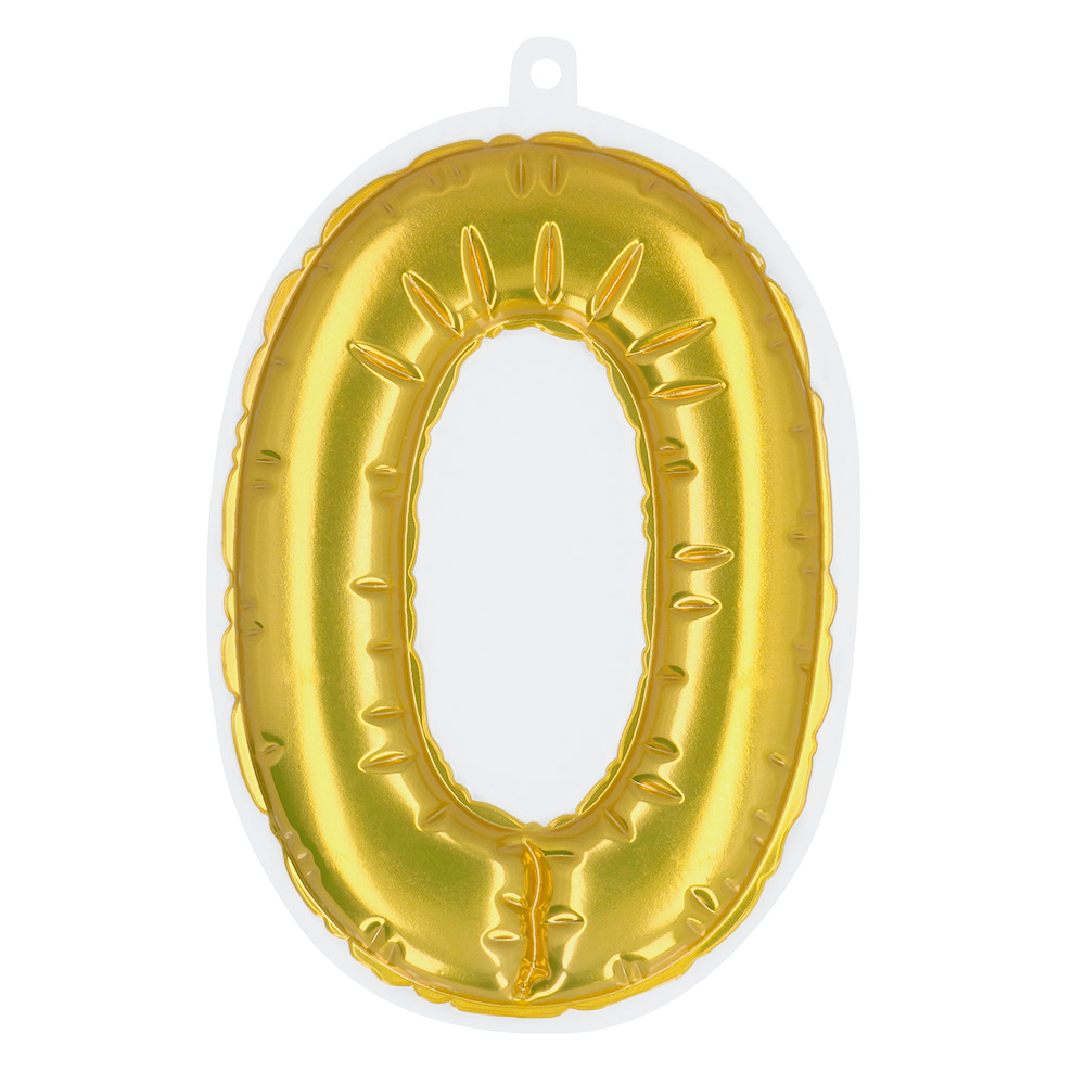 Folieballonsticker '0' goud (20 cm)
