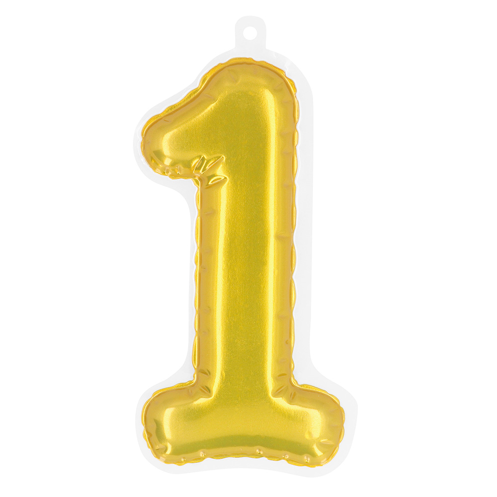St. Folieballon Nummer sticker '1' goud (20 cm)