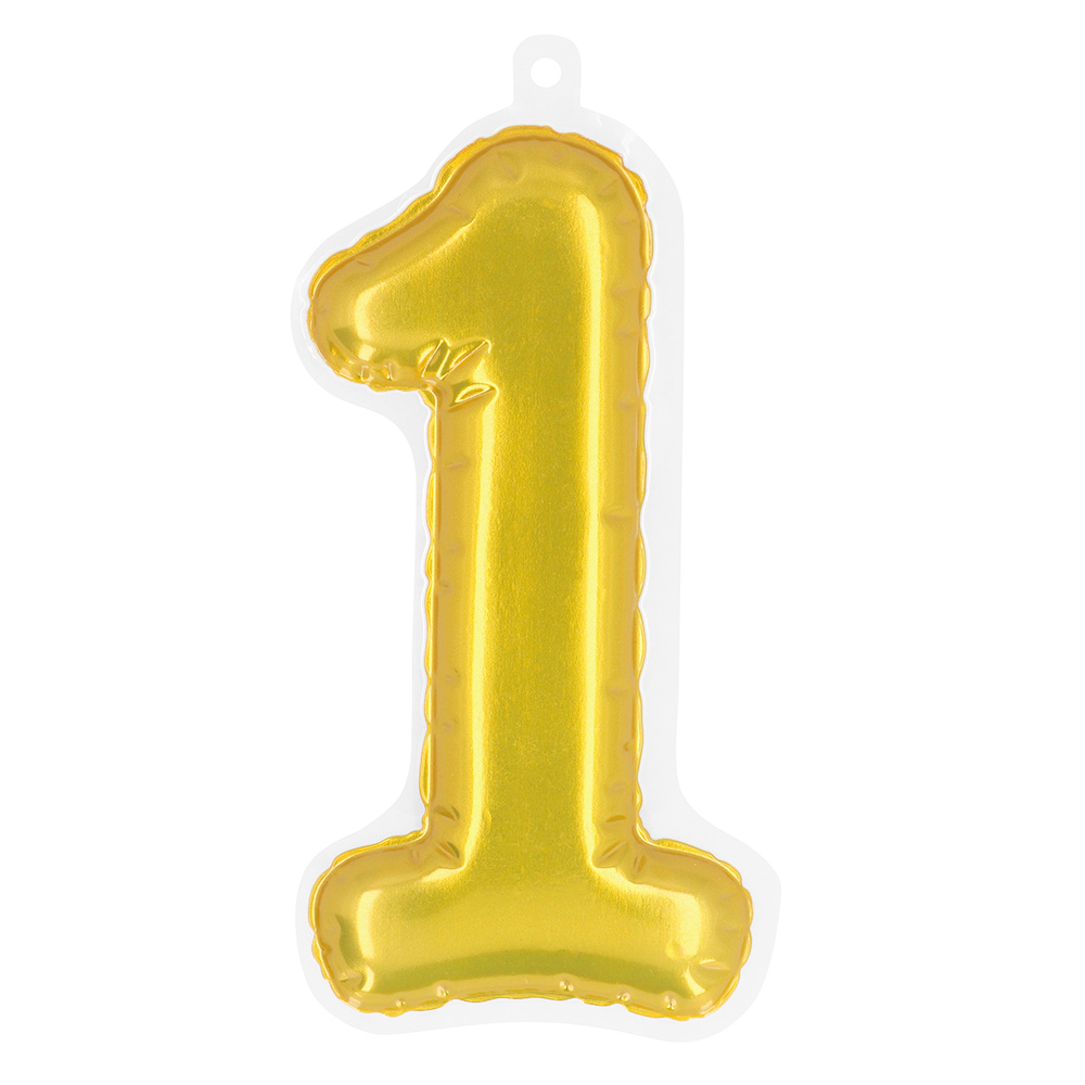Folieballonsticker '1' goud (20 cm)