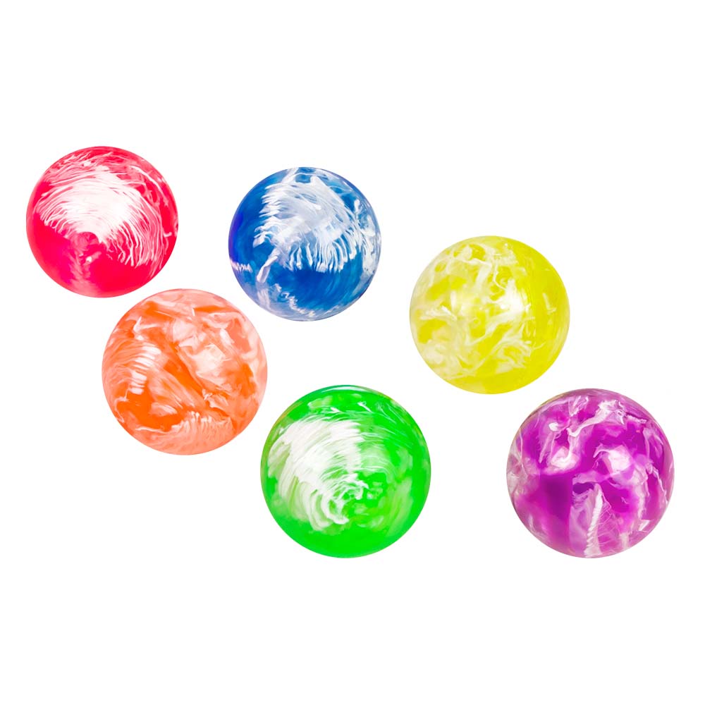 Set 6 stuiterballen Marmer 6 kleuren (3 cm)