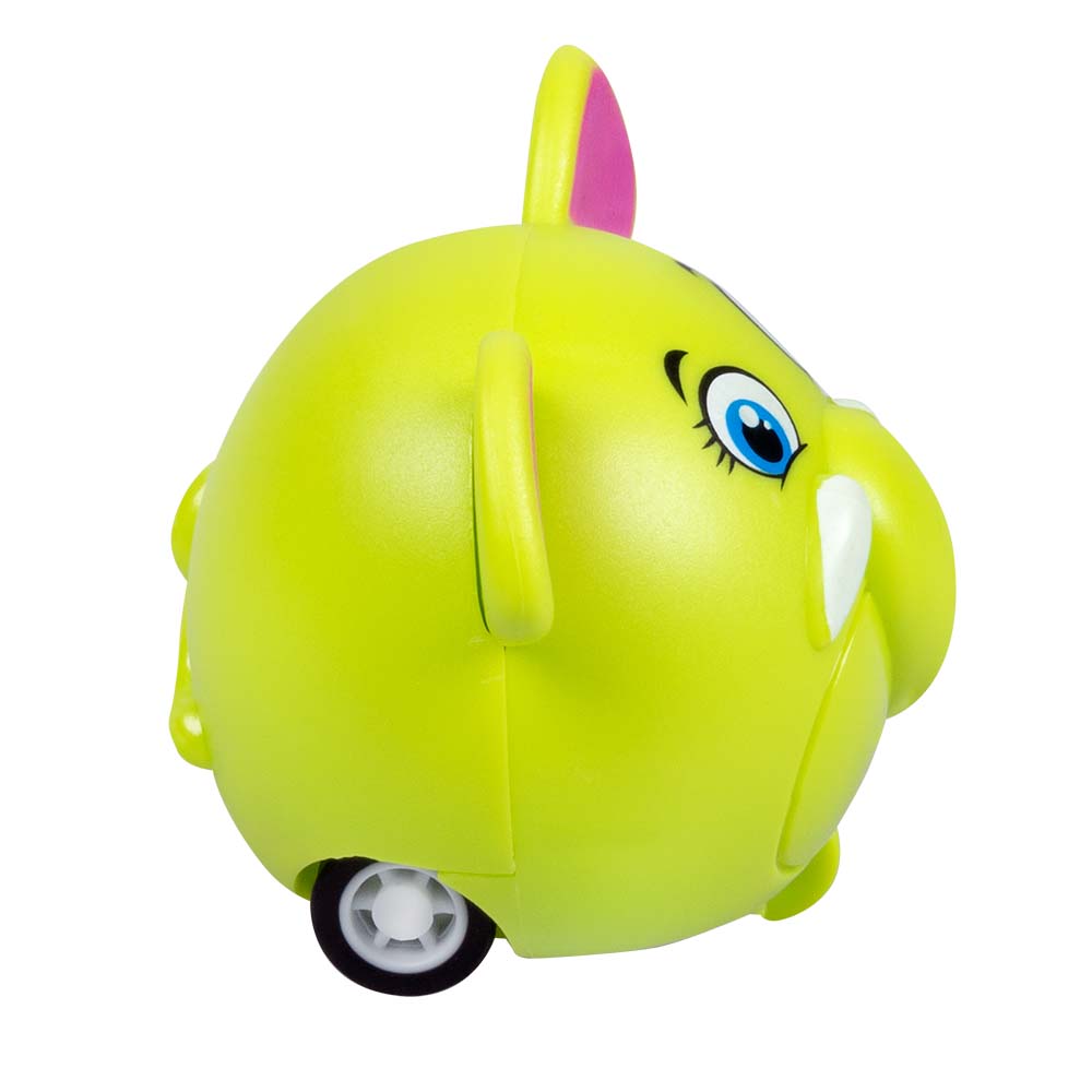 Set 4 terugtrekautootjes Dieren (4,5 x 5 cm)