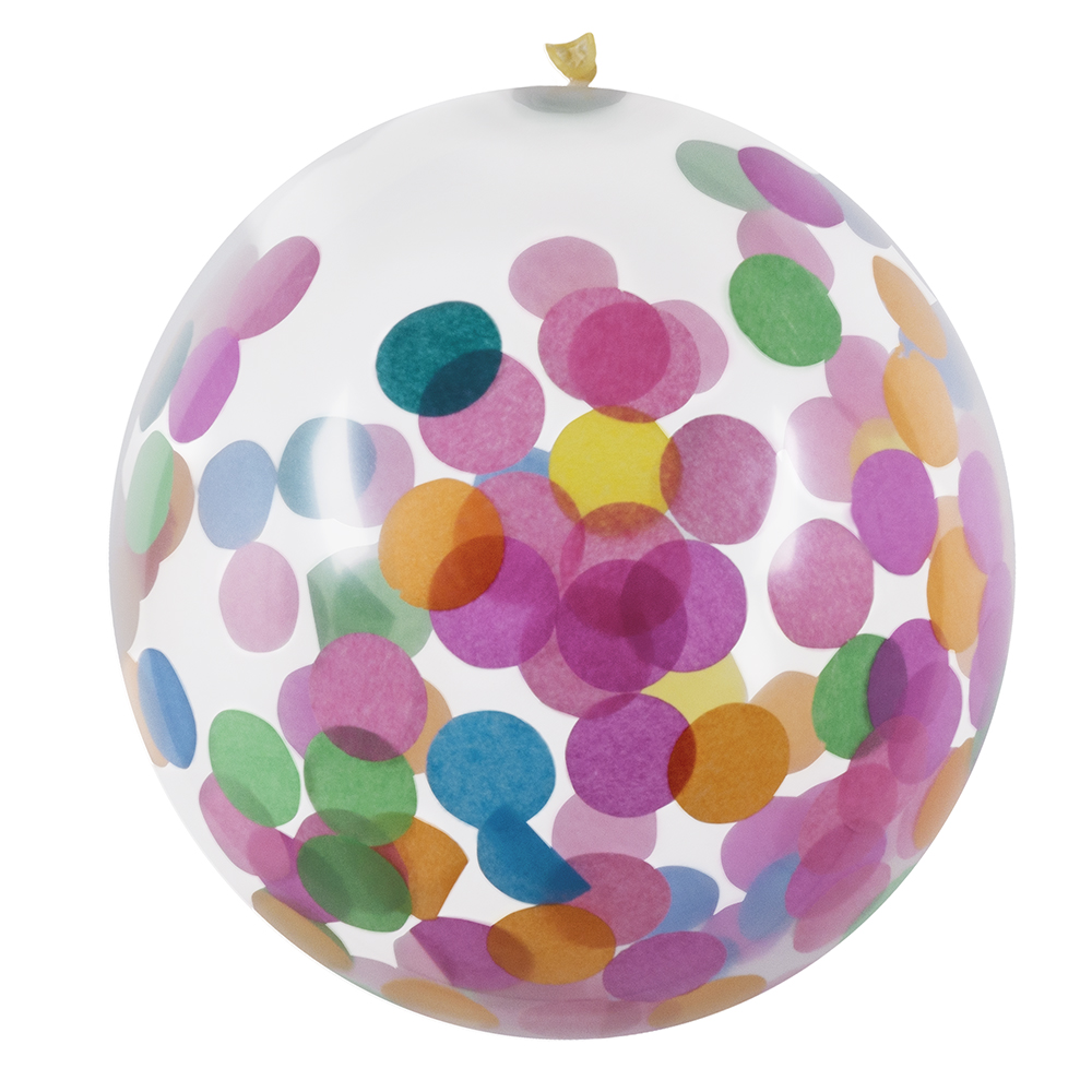 Set 5 latex confettiballonnen veelkleurig (Ø 30 cm)
