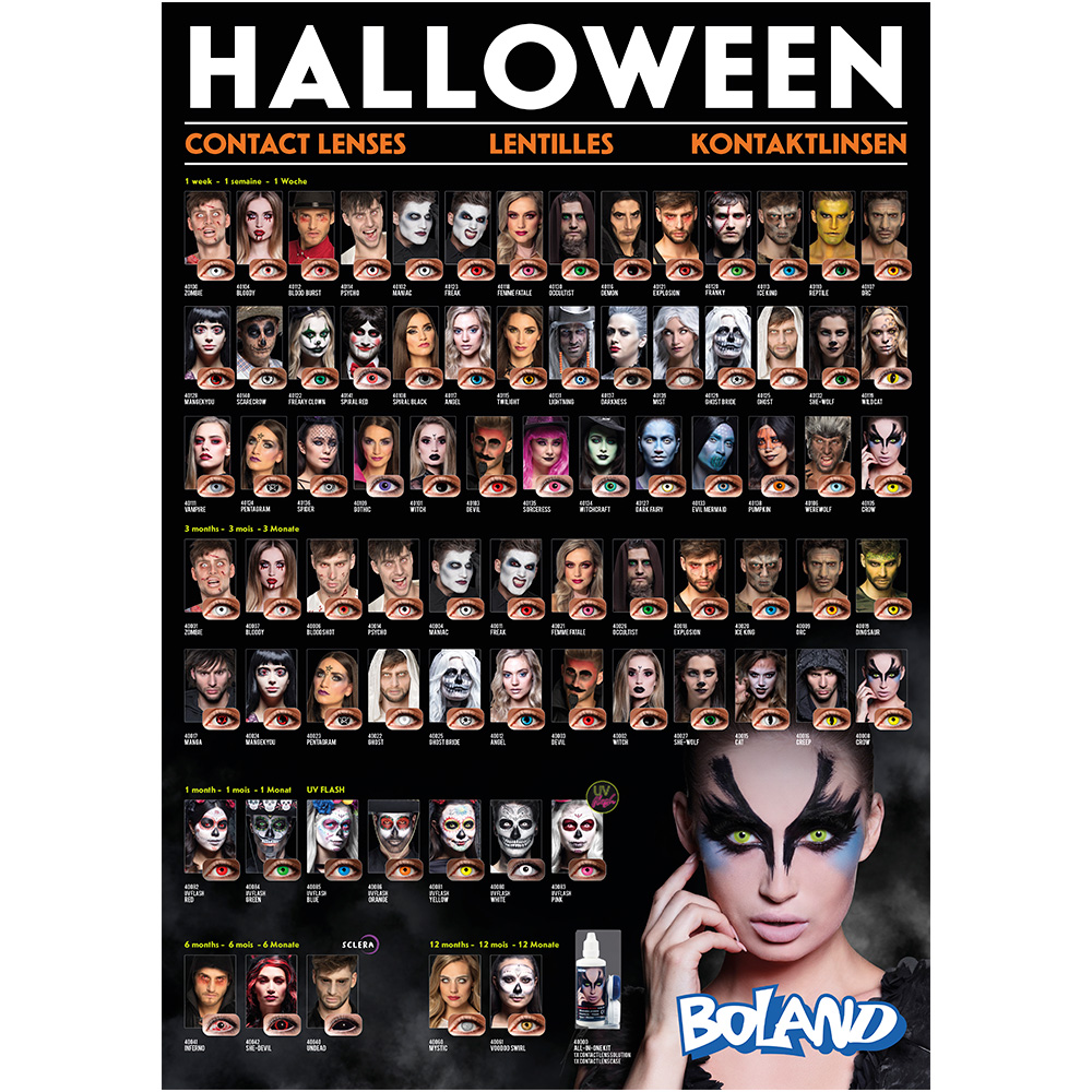 Set Posters contactlenzen Halloween 2022/2023 (1 x A1, 2 x A2, 1 posterkoker)