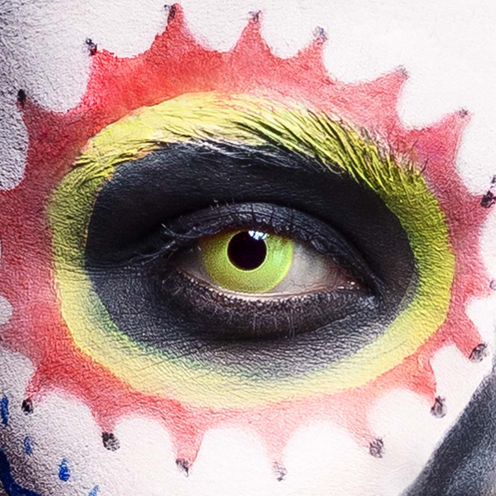 Paar maandlenzen UV flash geel