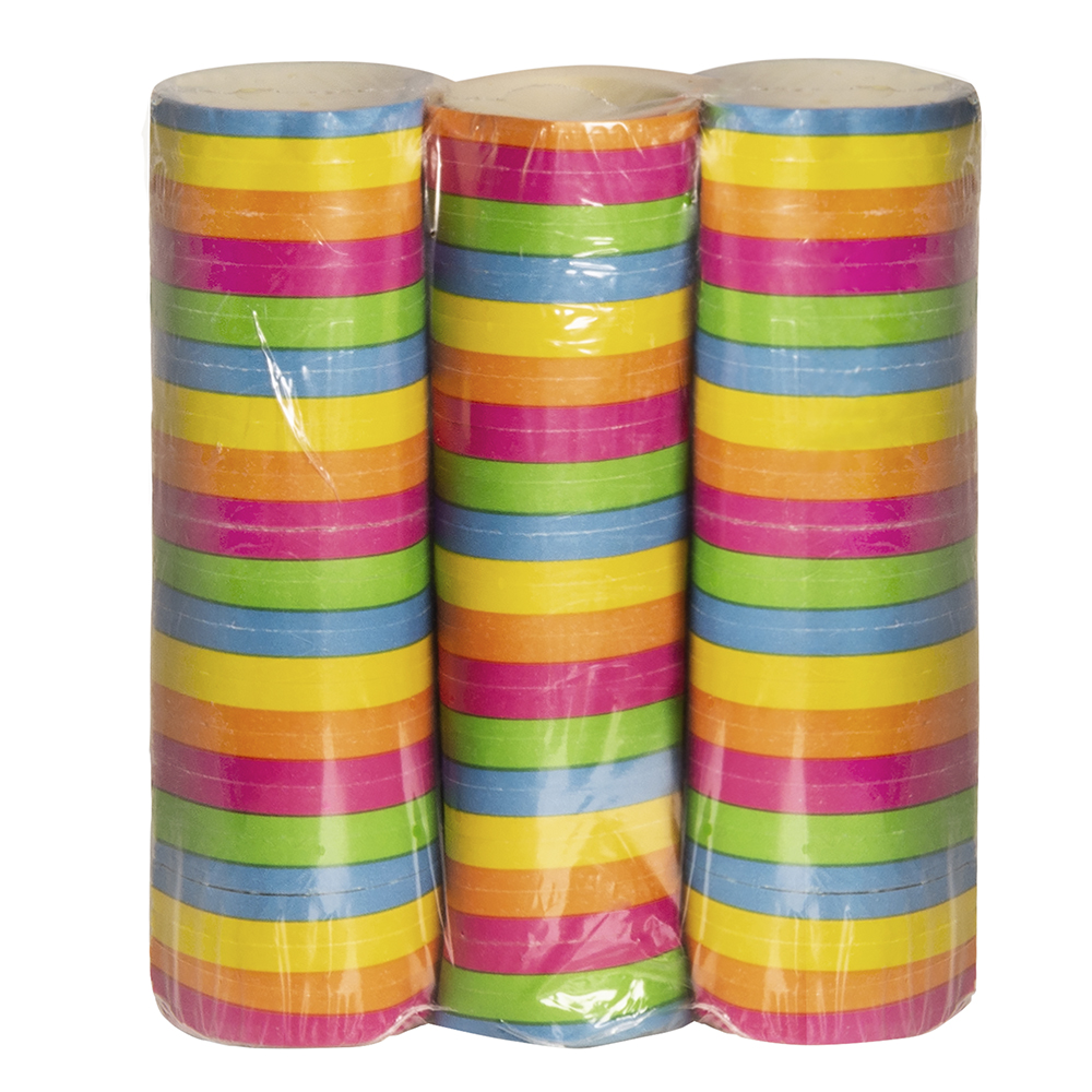 Set 3 rollen papieren serpentines Regenboog (4 m)