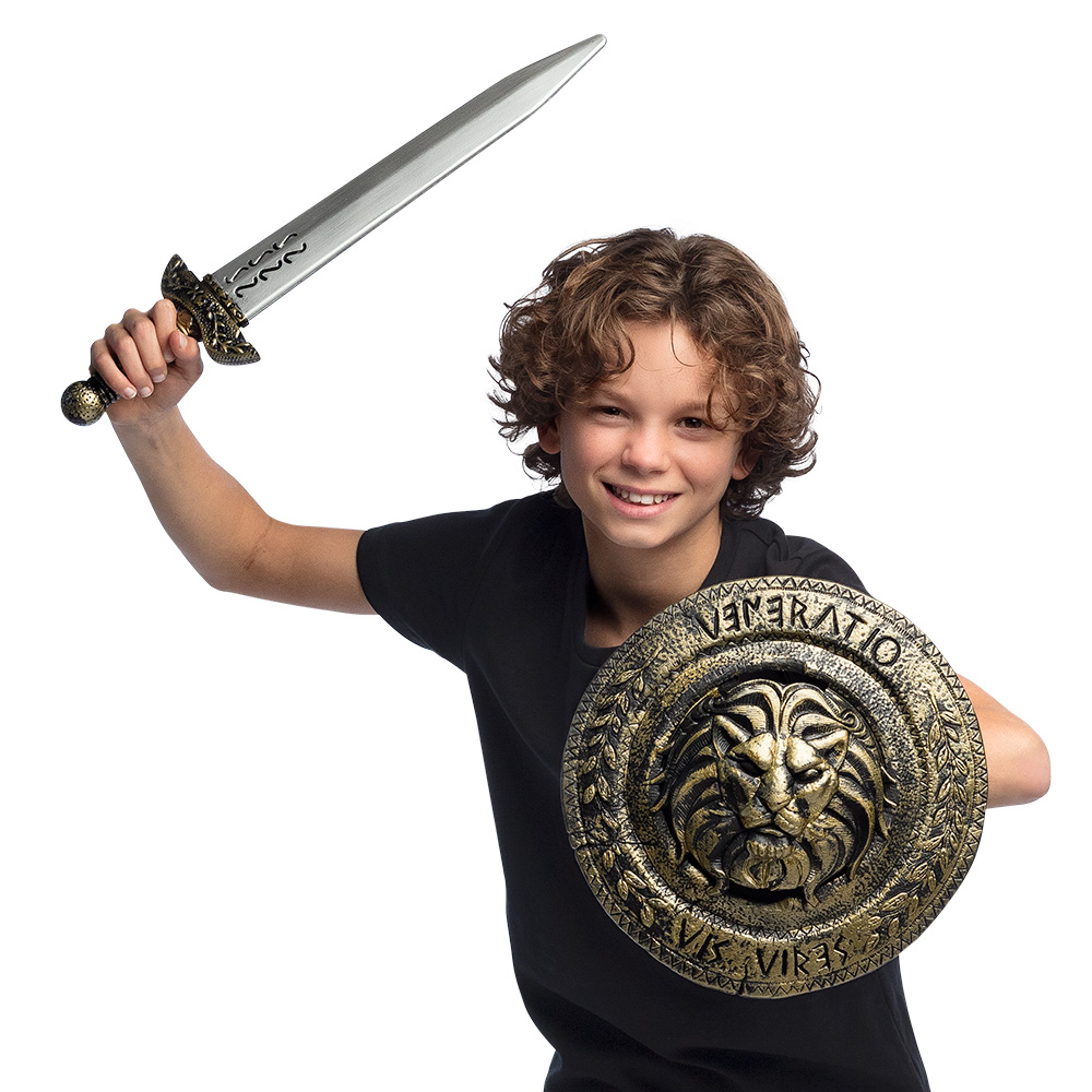 Kinderset Ridder (zwaard 47 cm en schild Ø 30 cm)