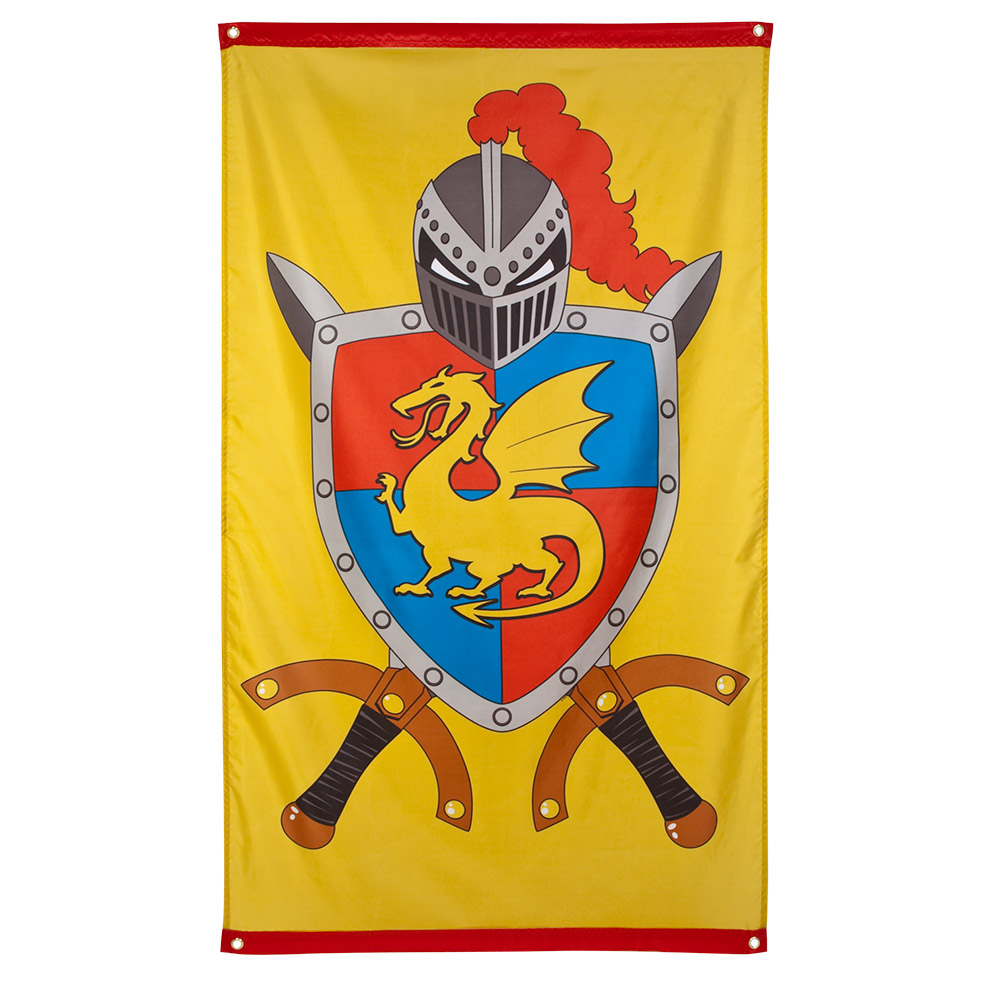 Polyester vlag Knights & dragons (90 x 150 cm)