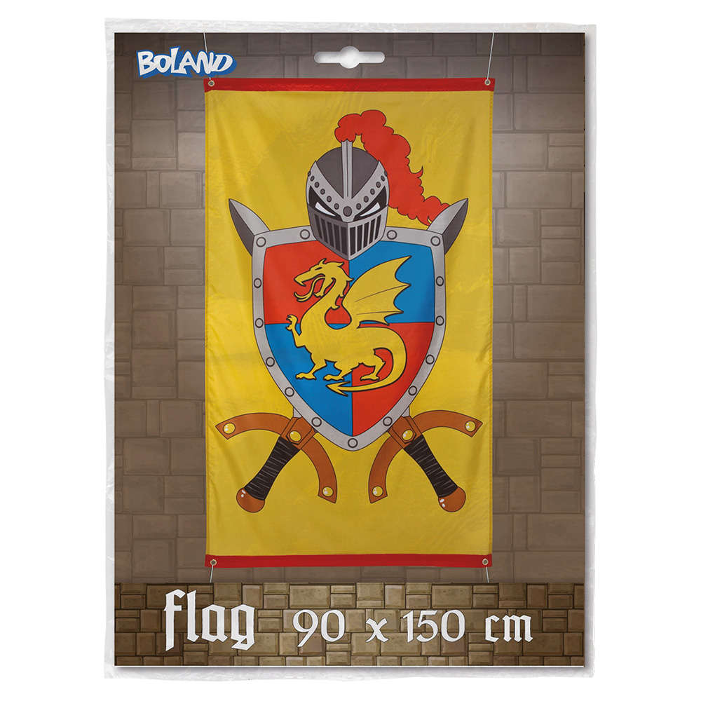 Polyester vlag Knights & dragons (90 x 150 cm)