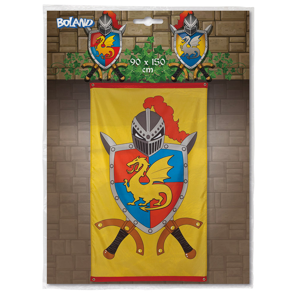 Polyester vlag Knights & dragons (90 x 150 cm)