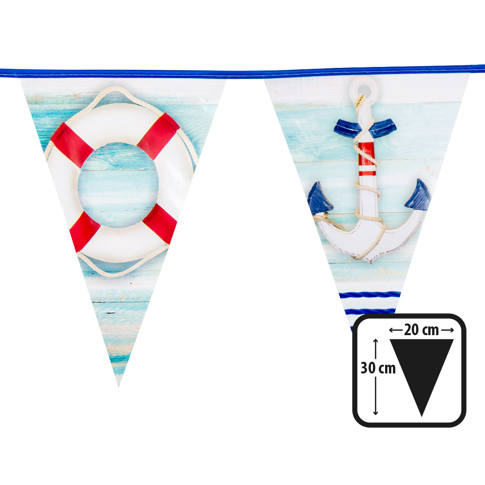 PE vlaggenlijn Navy (30 x 20 cm)(6 m)