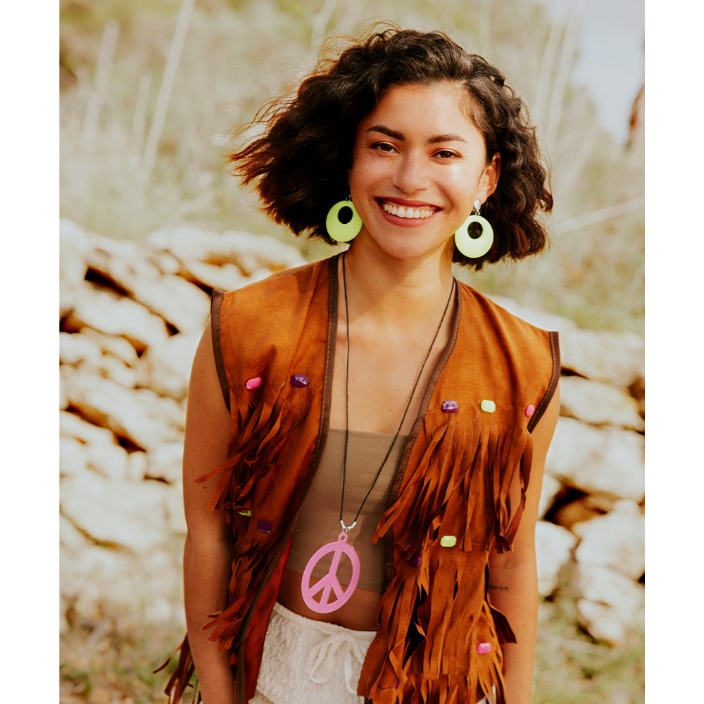 Paar oorbellen Hippie 4 kleuren ass.