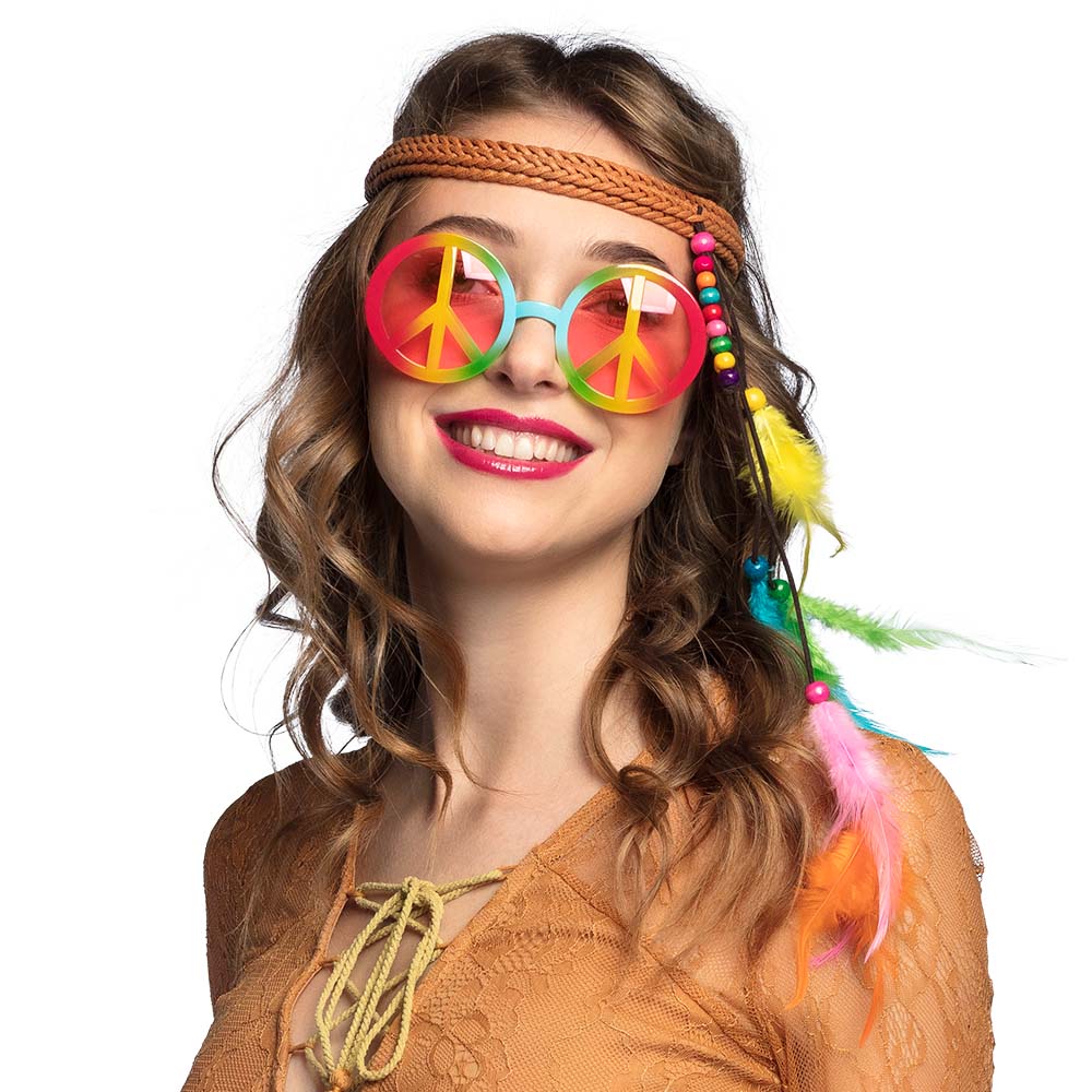 Set Hippie Bohemian (hoofdband en partybril)