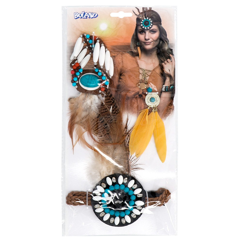 Set Hippie delight (hoofdband, oorbel en armband)