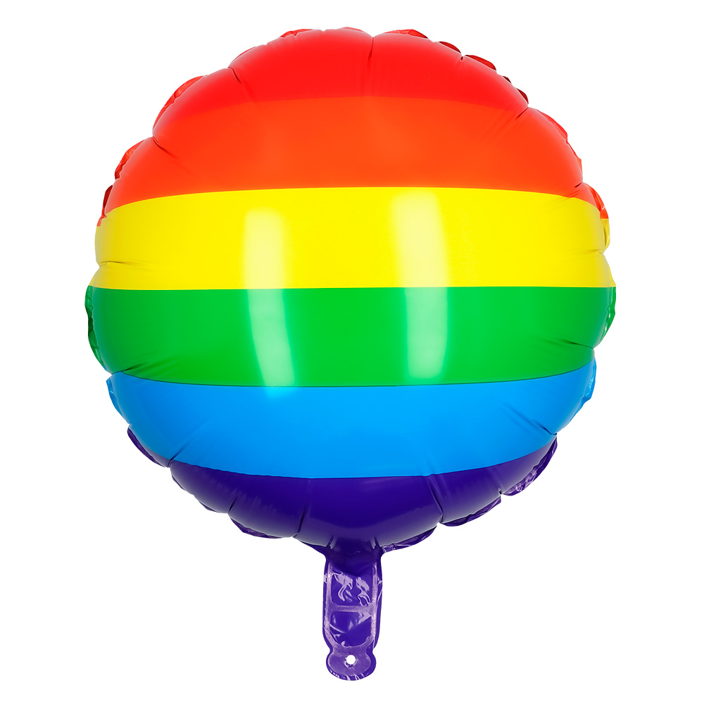 St. Folieballon Regenboog dubbelzijdig (Ø 45 cm)