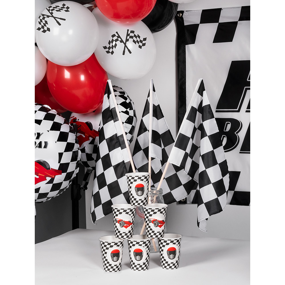 Set 10 papieren bekertjes Racing (25 cl)