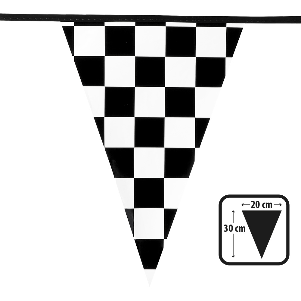 PE vlaggenlijn Racing (30 x 20 cm, 6 m)
