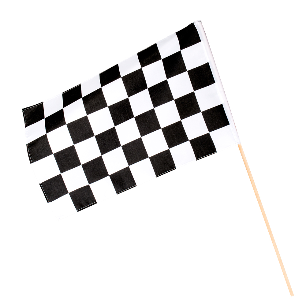 St. Polyester zwaaivlag Racing (30 x 45 cm / 60 cm stok)