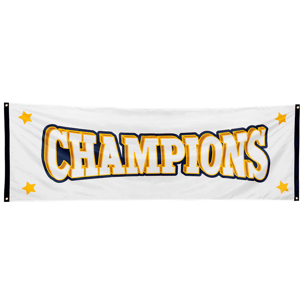 St. Polyester banner 'Champions' (74 x 220 cm)