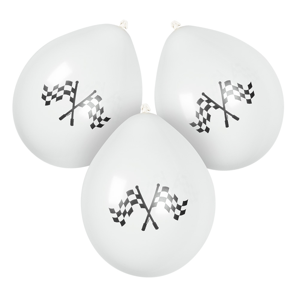 Set 6 Latex ballonnen Racing dubbelzijdig (25 cm)