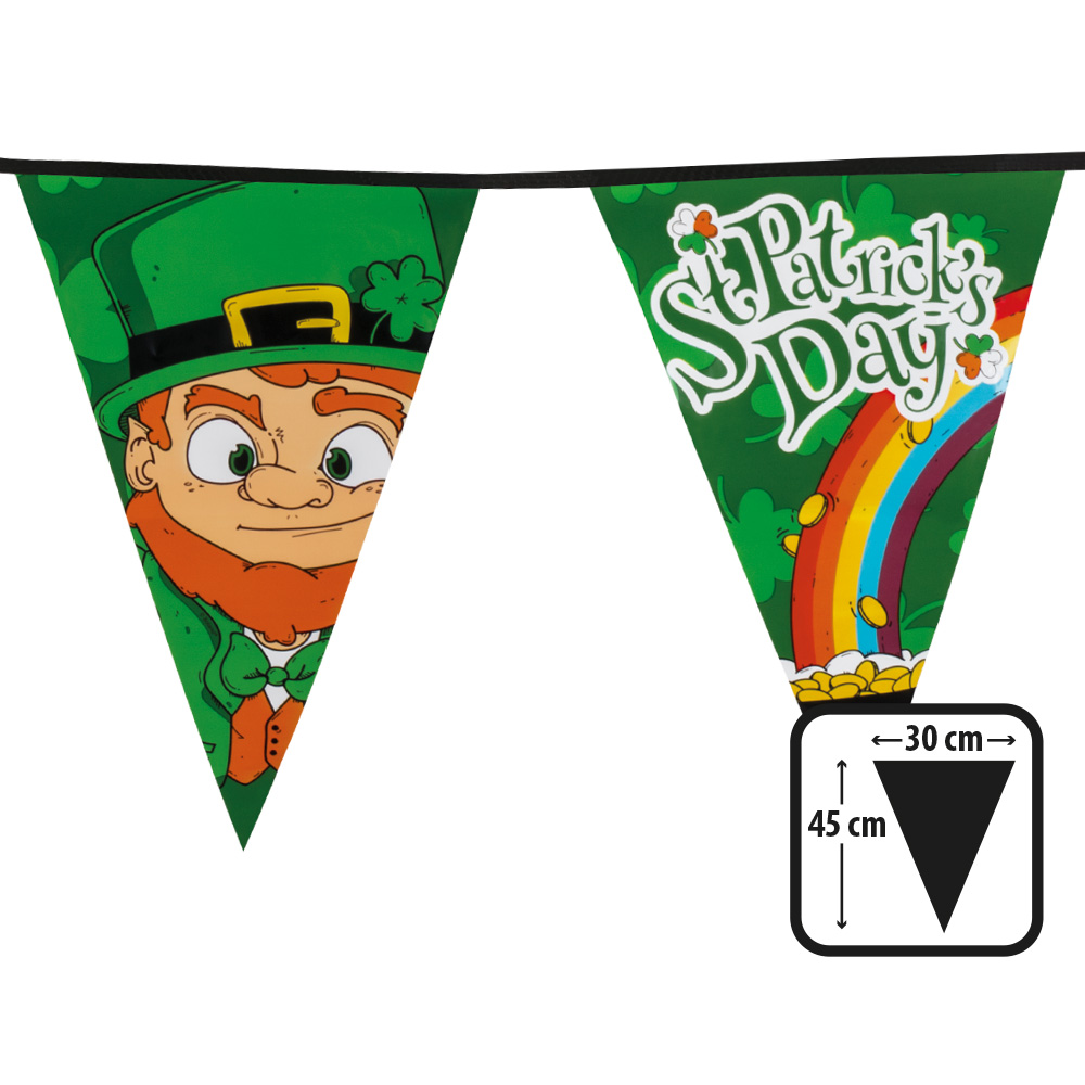 PE reuzenvlaggenlijn St. Patrick's Day (45 x 30 cm)(8 m)