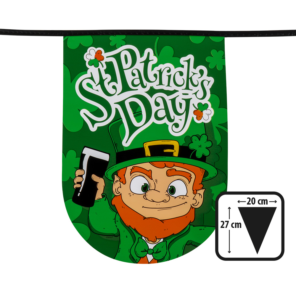 PE vlaggenlijn St. Patrick's Day (27 x 20 cm)(6 m)