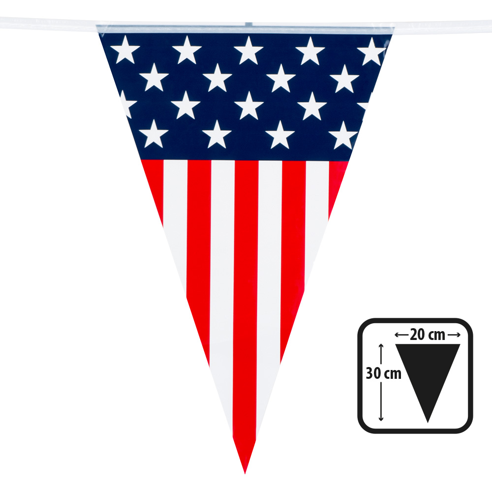St. PE vlaggenlijn USA (30 x 20 cm)(6 m)
