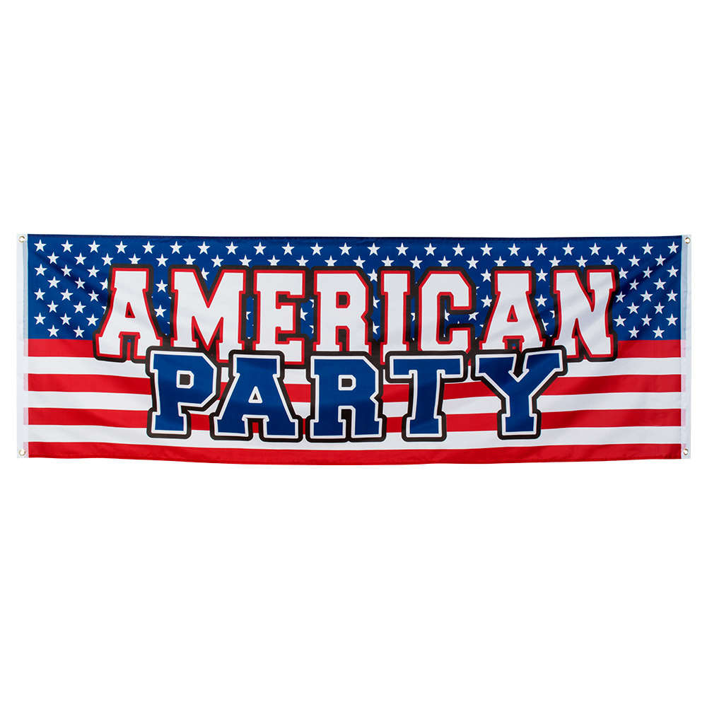St. Polyester banner 'AMERICAN PARTY' (74 x 220 cm)