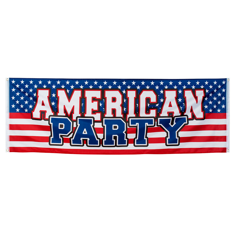 Polyester banner 'American party' (74 x 220 cm)