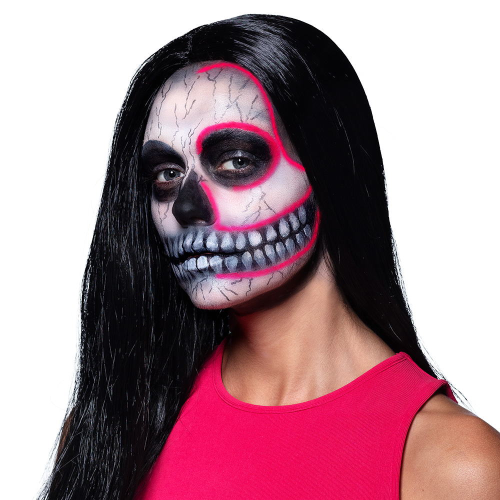 Make-up kit Neon skull (vetschmink, applicator en spons)