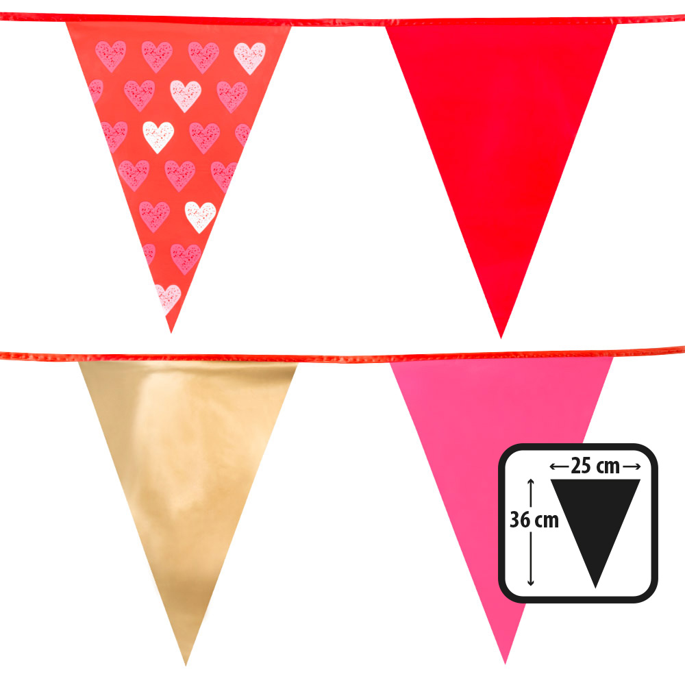 PE vlaggenlijn Love (36 x 25 cm)(6 m)