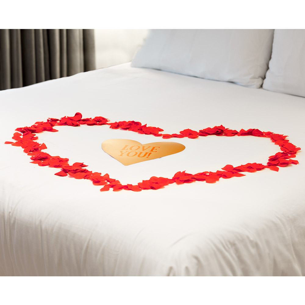 Koker polyester rozenblaadjes rood