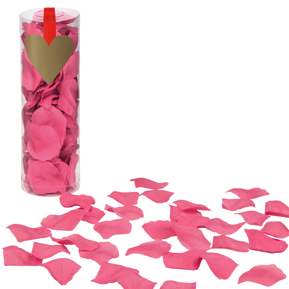 Koker polyester rozenblaadjes roze